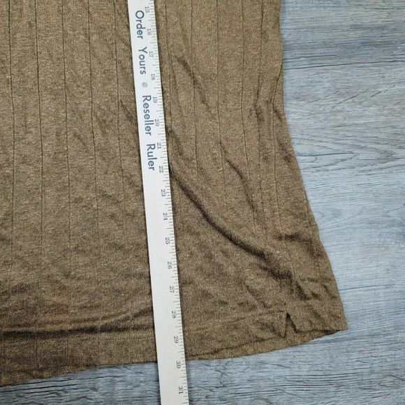 Vintage Joseph Abboud Polo T-Shirt Brown Solid Collared Short Sleeve Linen Mens - Picture 6 of 8
